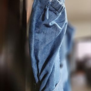 Women chambray jumpsuits with wide legs
